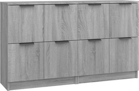 vidaXL 2 db szürke sonoma színű szerelt fa tálalóasztal 60x30x70 cm