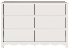 Fiókos szekrény &quot;DRAMMEN&quot; Fehér 111x43x73,5 cm Tömbfa