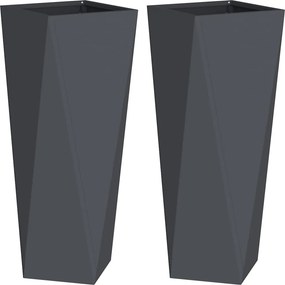 vidaXL Növénytartó 2 pcs Antracit 30 x 30 x 75 cm Acél