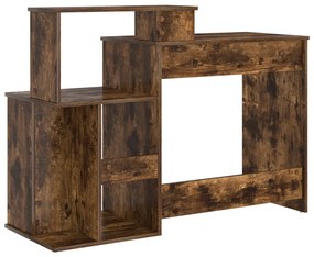 vidaXL Tárolós íróasztal Füstölt tölgy 120.5x44x88.5 cm Szerelt Fa