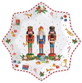 Karácsonyi mintás Porcelán desszertes tányér szett - Vintage Nutcrackers