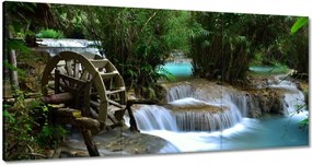 Festmények 180x90 Fából készült malom a folyón