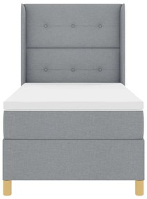 Boxspring Ágy Matracokkal &amp; LED Fény Szürke 90x190 cm Szövet