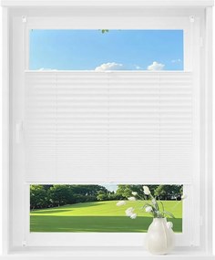 Woltu Easyfix pliszírozott roló fúrás nélkül fehér 90 x 100 cm széles