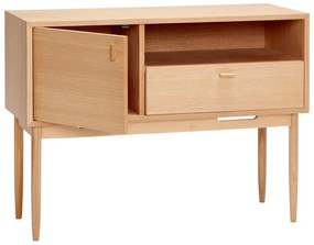 Natúr színű magas komód tölgyfa dekorral 100x75 cm Cube – Hübsch