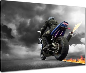 Vászonkép 80x60 Kék versenyautó Motor