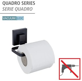 Fekete öntapadós rozsdamentes acél WC-papír tartó Quadro – Wenko