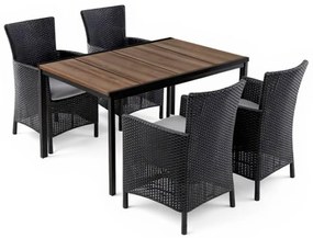 Nadia 4+1 kerti bútor garnitúra szett dió-grafit