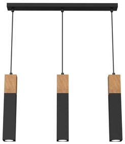 Csillár zsinóron TULUM 3xGU10/60W/230V fekete