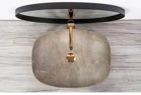 REA-U6647 - Asztallapra helyezhető mosdó FREJA 39,5x51 cm kerámia/szürke/márványminta