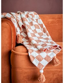 Barna-bézs pamut takaró 130x150 cm Chola – Bloomingville