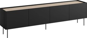 Desin fémlábas TV szekrény 220 cm - matt fekete / nagano tölgy