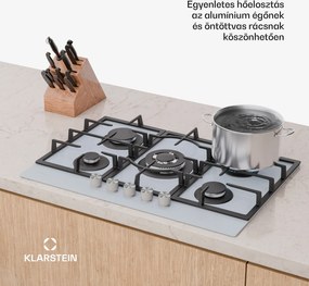 Klarstein Ignito 5 zónás gáz főzőlap, 5 Égő, elektr. gyújtás, Wok, cseppfolyósított vagy földgázhoz