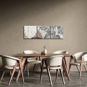Kép - Design levelekkel (órával) (90x30 cm)
