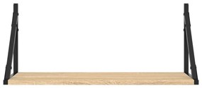 2 db sonoma tölgy színű szerelt fa fali polc 60 x 25 x 25,5 cm