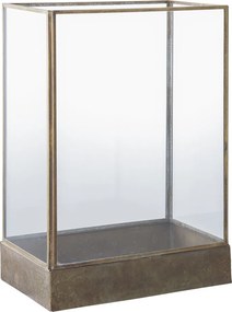 Manali dekorációs lámpás, fém/üveg, antik réz színű