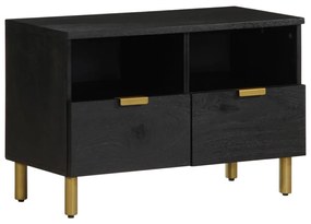 fekete szerelt fa TV-szekrény 70 x 33 x 46 cm