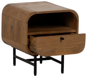 Natúr színű mangófa éjjeliszekrény Mahón – Ixia