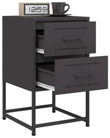 Fekete acél éjjeliszekrény 36 x 39 x 60,5 cm