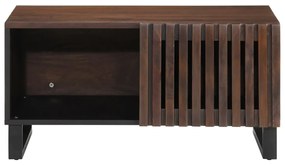 Barna tömör mangófa dohányzóasztal 80 x 51 x 40 cm