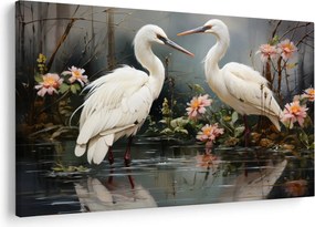 Kép - Fehér darvak (90x60 cm)