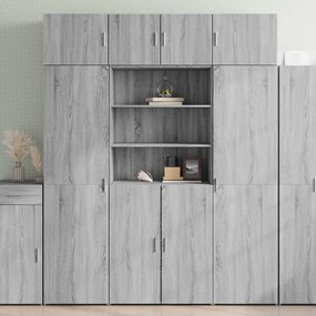 szürke sonoma szerelt fa magasszekrény 80 x 42,5 x 185 cm