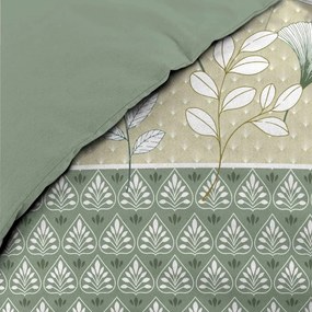 Fehér-zöld kétszemélyes-hosszabbított pamut ágyneműhuzat 240x220 cm Poetine – douceur d'intérieur