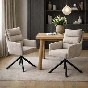 AVENBERG TESSA Forgó étkezőszék szett - 2 db, bézs