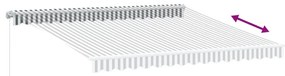 antracitszürke-fehér LED-es kézi napellenző 400 x 300 cm