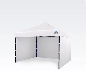 Sörsátor 3x3 m Acélváz 3 fallal: Munkasátor kézműveseknek - plusz 3 oldalfal - Fehér