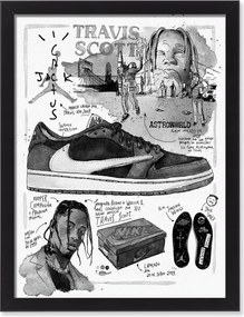 Travis Scott Nike Jordan kép keretben 30x20 cm