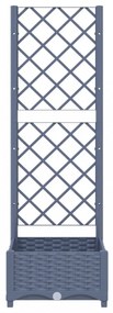 sötétszürke PP rácsos kerti ültetőláda 40 x 40 x 121,5 cm