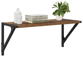 vidaXL Falpolcok polcokkal 2 pcs Öreg fa 60 x 25 x 25,5 cm Faanyag