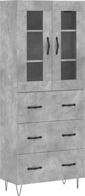 vidaXL betonszürke szerelt fa magasszekrény 69,5 x 34 x 180 cm