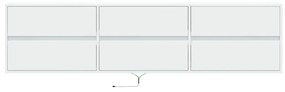 fehér falra szerelhető TV-szekrény LED-del 180 x 31 x 45 cm