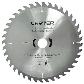 KÖRFŰRÉSZLAP 250*30 / 40FOG CARBIDE CRATER