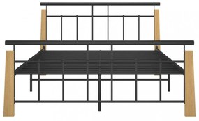 fém és tömör tölgyfa ágykeret 140 x 200 cm
