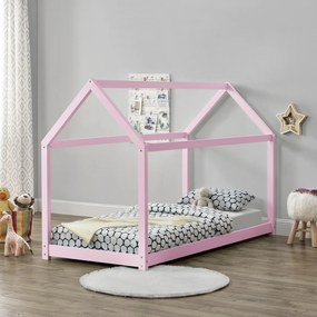 [en.casa] Házikó gyerekágy Netstal 90x200 cm rózsaszín