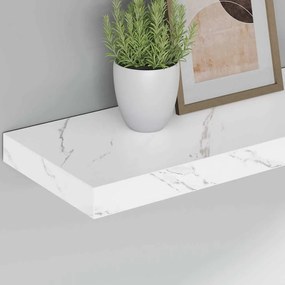 vidaXL Falpolc tárolóval 2 pcs Fehér márvány 60 x 23,5 x 4 cm Faanyag