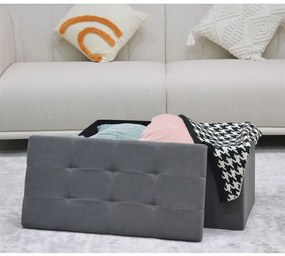 Szürke Kordbársony Tárolós Puff. TAB-472 GREY6