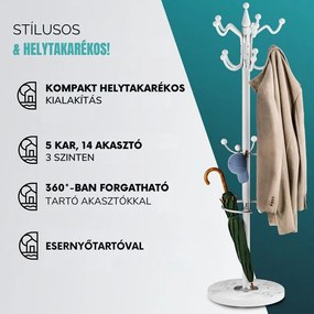 TENZY fogas márvány talapzattal, 37x173cm, fehér Casaria