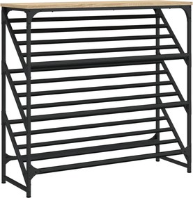 vidaXL sonoma tölgy színű szerelt fa cipőtartó 90x30x85 cm