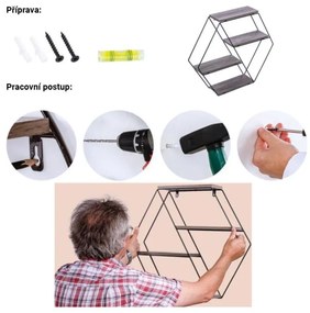 STILISTA Fali polc 51 x 58 x 11 cm világos fa