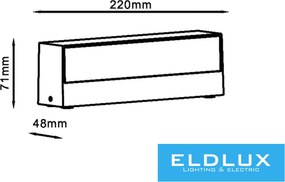 ELDLUX 176-B3C Modern Kültéri Fali Lámpa IP44
