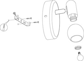 Eglo 98624 - Fali spotlámpa POLLICA 1xE14/10W/230V