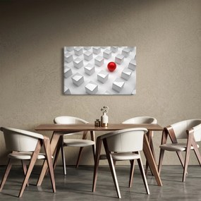 Absztrakciós kép - kocka gömbökkel (90x60 cm)