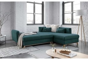 Scandic Lagom L türkiz kinyitható kanapé, jobb oldalas - Miuform