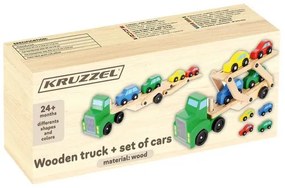 Wooden truck - trailer + set of cars 22698