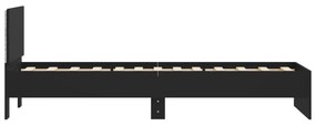 fekete ágykeret fejtámlával és LED-világítással 75 x 190 cm