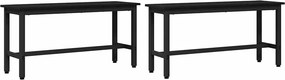 vidaXL Étkező pad 2 pcs Fekete tölgy 100 x 32,5 x 48,5 cm